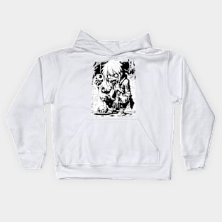 Zombie Boy [black & white] Kids Hoodie